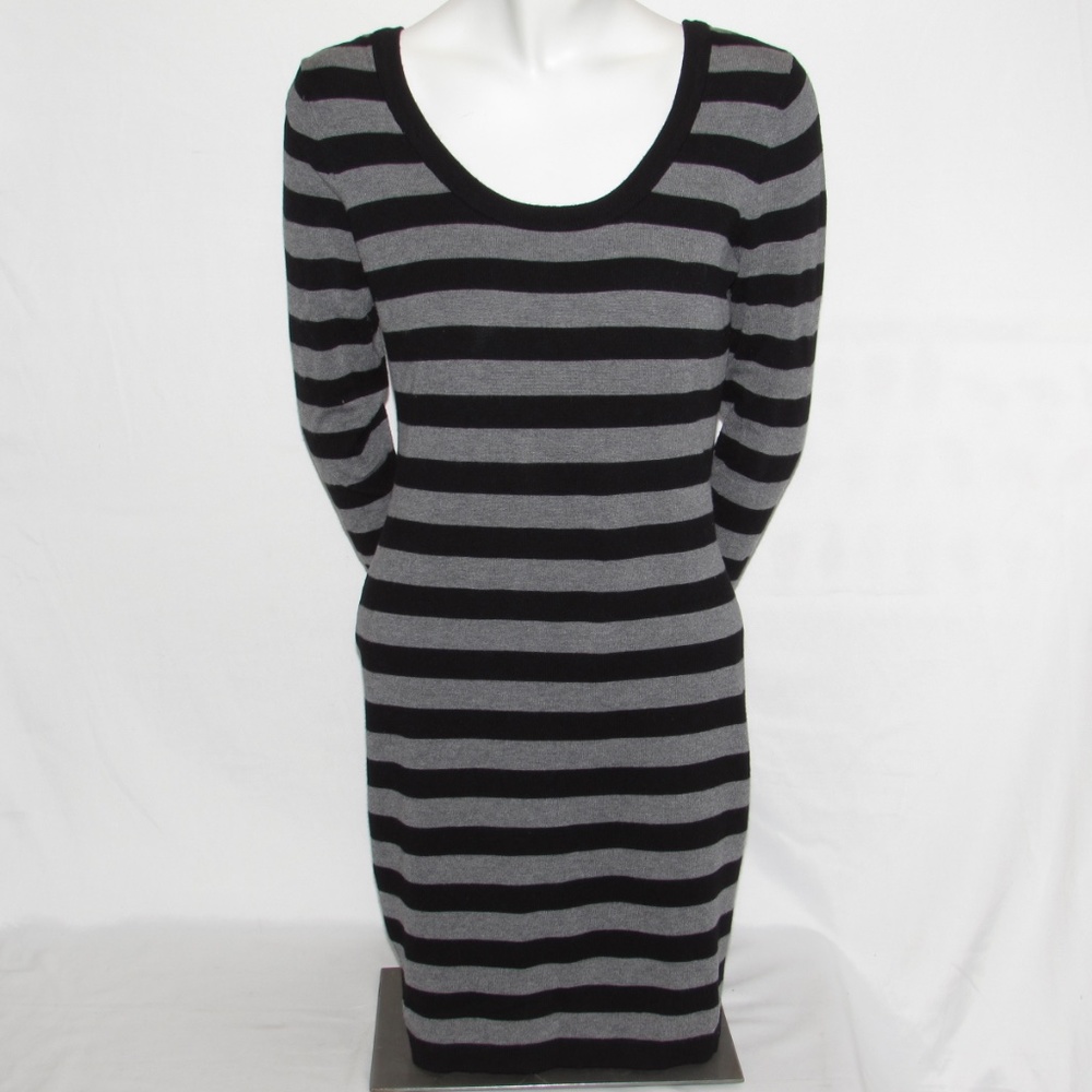 Guess 3/4 Sleeve Bodycon Striped Dress Women's Large
